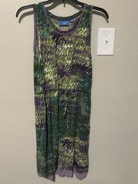 Simply Vera Vera Wang Green and Purple Printed Skirt